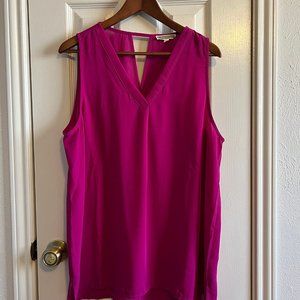 NEW Pleione Sleeveless Hot Pink Blouse XL